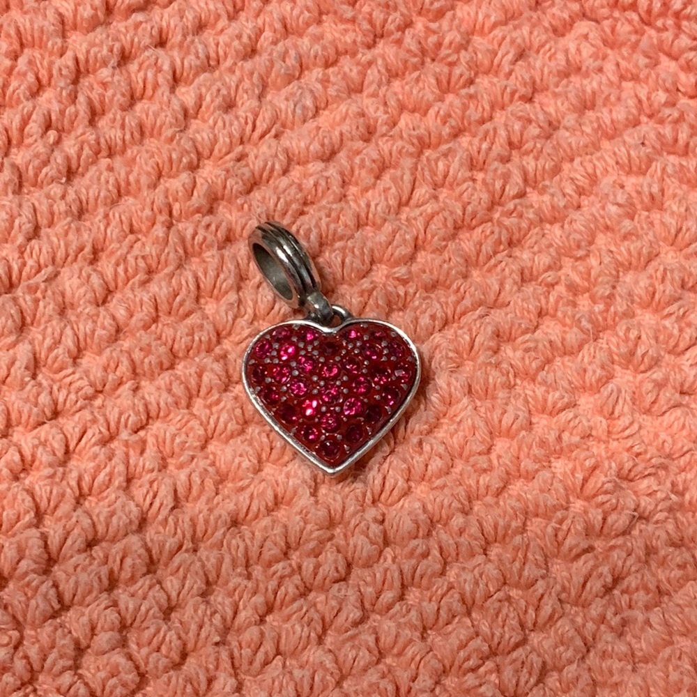 Brighton red with stone heart charm